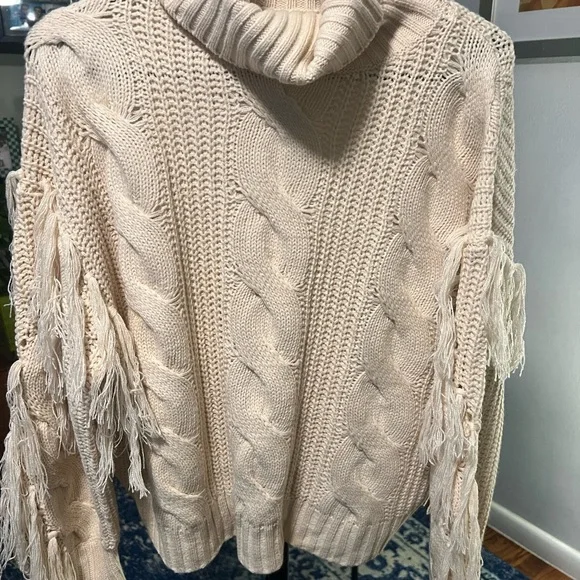 Tobi Cream Cable Knit Turtleneck Sweater - Picture 5 of 5